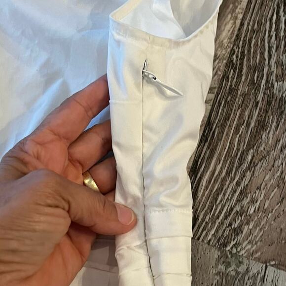 7th Avenue Sleeveless Square Neck Boho White Top Back Cutout Sash Waist Size XS - Picture 6 of 9